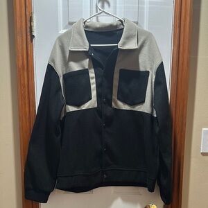 ▫️Black and Tan Lightweight Shirt Jacket with Classic Style